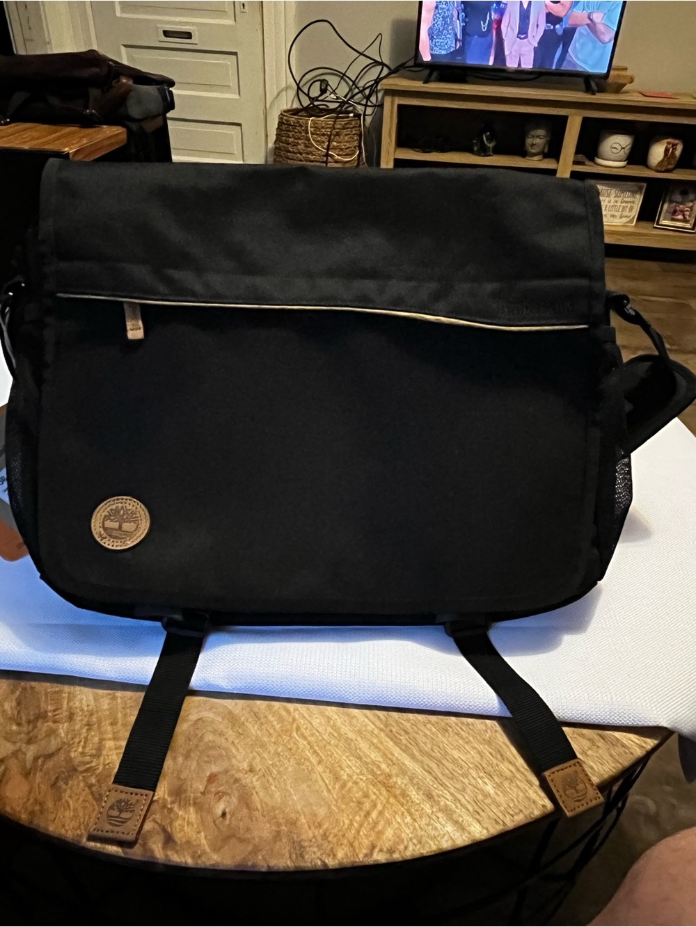 Timberland Claremont 22L Laptop Messenger Bag - Black Canvas NWT Style P1340001